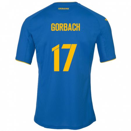 Kandiny Niño Camiseta Ucrania Igor Gorbach #17 Azul 2ª Equipación 24-26 La Camisa Chile