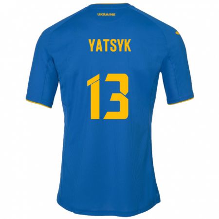 Kandiny Niño Camiseta Ucrania Oleksandr Yatsyk #13 Azul 2ª Equipación 24-26 La Camisa Chile