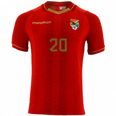 Kandiny Niño Camiseta Bolivia Diego Parrado #20 Rojo 2ª Equipación 24-26 La Camisa Chile