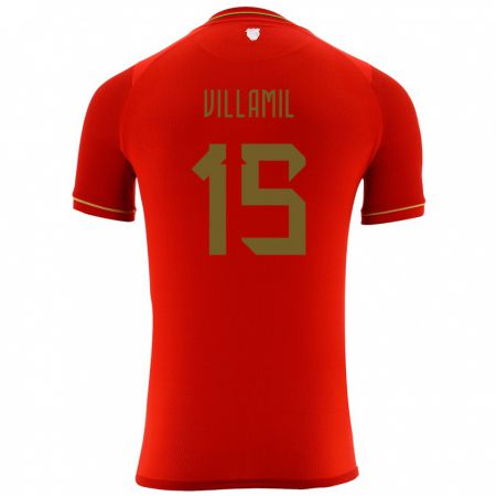 Kandiny Niño Camiseta Bolivia Gabriel Villamíl #15 Rojo 2ª Equipación 24-26 La Camisa Chile