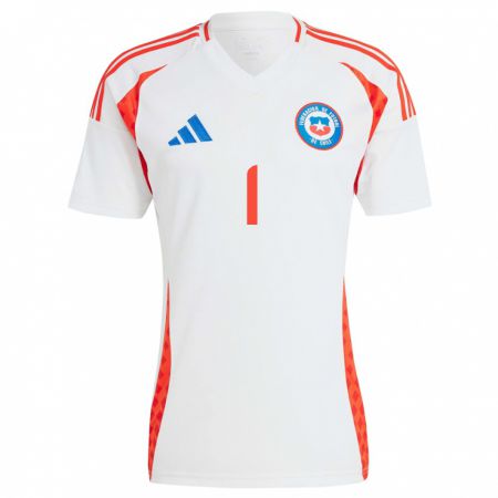 Kandiny Niño Camiseta Chile Vicente Reyes #1 Blanco 2ª Equipación 24-26 La Camisa Chile