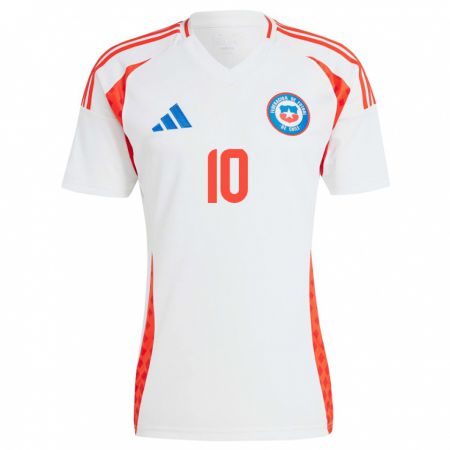 Kandiny Niño Camiseta Chile Yanara Aedo #10 Blanco 2ª Equipación 24-26 La Camisa Chile