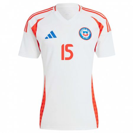 Kandiny Niño Camiseta Chile Renato Cordero #15 Blanco 2ª Equipación 24-26 La Camisa Chile