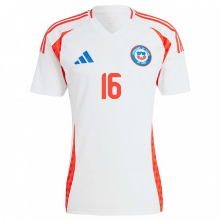 Kandiny Niño Camiseta Chile Felipe Faúndez #16 Blanco 2ª Equipación 24-26 La Camisa Chile