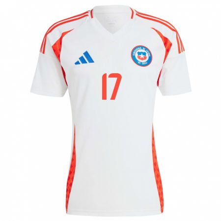 Kandiny Niño Camiseta Chile Manuel Lolas #17 Blanco 2ª Equipación 24-26 La Camisa Chile