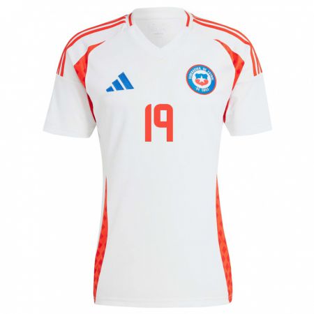 Kandiny Niño Camiseta Chile Catalina Figueroa #19 Blanco 2ª Equipación 24-26 La Camisa Chile