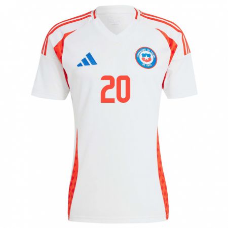 Kandiny Niño Camiseta Chile Anaís Álvarez #20 Blanco 2ª Equipación 24-26 La Camisa Chile