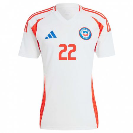 Kandiny Niño Camiseta Chile Diego Vargas #22 Blanco 2ª Equipación 24-26 La Camisa Chile