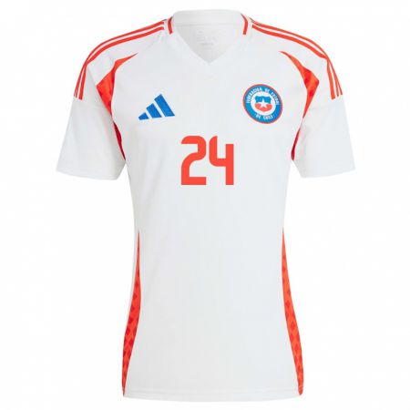 Kandiny Niño Camiseta Chile Alessandra Valle #24 Blanco 2ª Equipación 24-26 La Camisa Chile