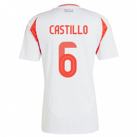 Kandiny Niño Camiseta Chile Cristóbal Castillo #6 Blanco 2ª Equipación 24-26 La Camisa Chile