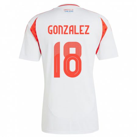 Kandiny Niño Camiseta Chile Bryan González #18 Blanco 2ª Equipación 24-26 La Camisa Chile