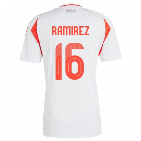 Kandiny Niño Camiseta Chile Vicente Ramírez #16 Blanco 2ª Equipación 24-26 La Camisa Chile