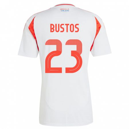 Kandiny Niño Camiseta Chile Ignacia Bustos #23 Blanco 2ª Equipación 24-26 La Camisa Chile