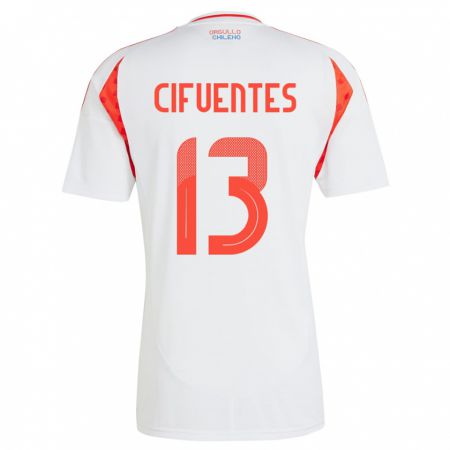 Kandiny Niño Camiseta Chile Anaís Cifuentes #13 Blanco 2ª Equipación 24-26 La Camisa Chile