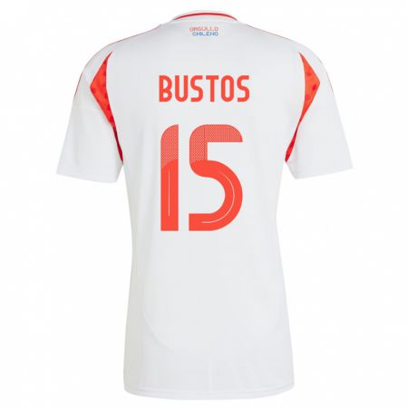 Kandiny Niño Camiseta Chile Melissa Bustos #15 Blanco 2ª Equipación 24-26 La Camisa Chile