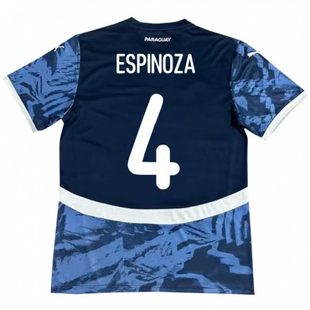 Kandiny Niño Camiseta Paraguay Matías Espinoza #4 Azul 2ª Equipación 24-26 La Camisa Chile