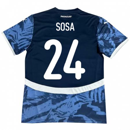 Kandiny Niño Camiseta Paraguay Ramón Sosa #24 Azul 2ª Equipación 24-26 La Camisa Chile