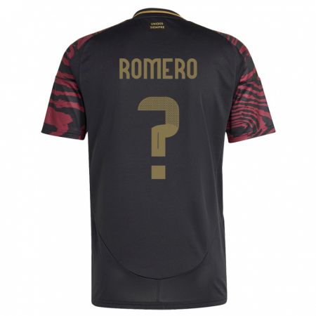 Kandiny Niño Camiseta Perú José Romero #0 Negro 2ª Equipación 24-26 La Camisa Chile