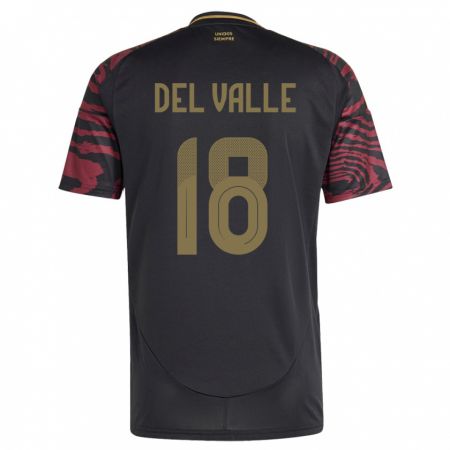 Kandiny Niño Camiseta Perú Yamir Del Valle #18 Negro 2ª Equipación 24-26 La Camisa Chile