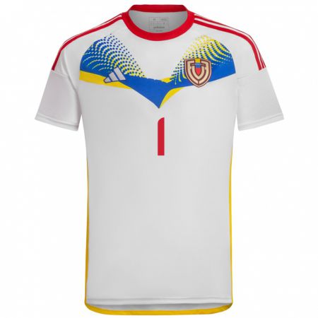 Kandiny Niño Camiseta Venezuela Yessica Velásquez #1 Blanco 2ª Equipación 24-26 La Camisa Chile