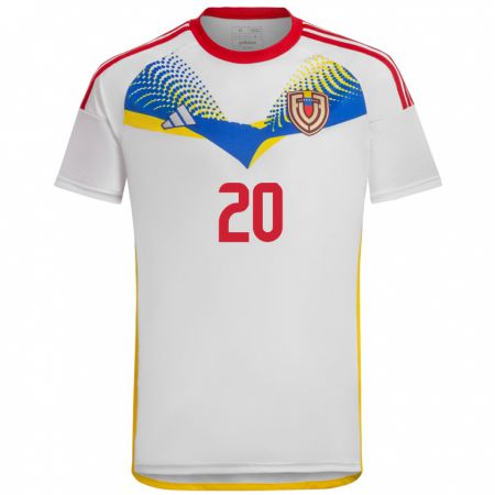 Kandiny Niño Camiseta Venezuela Dayana Rodríguez #20 Blanco 2ª Equipación 24-26 La Camisa Chile