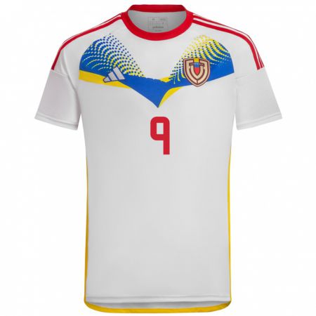 Kandiny Niño Camiseta Venezuela Daniel Pérez #9 Blanco 2ª Equipación 24-26 La Camisa Chile