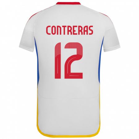 Kandiny Niño Camiseta Venezuela José Contreras #12 Blanco 2ª Equipación 24-26 La Camisa Chile