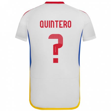 Kandiny Niño Camiseta Venezuela Teo Quintero #0 Blanco 2ª Equipación 24-26 La Camisa Chile