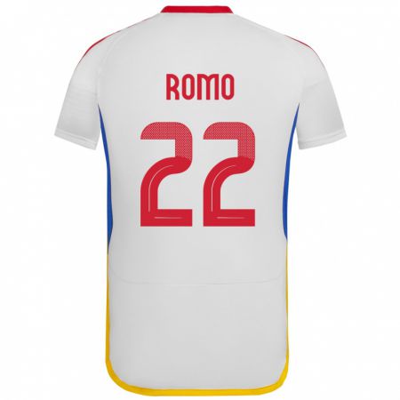 Kandiny Niño Camiseta Venezuela Rafael Romo #22 Blanco 2ª Equipación 24-26 La Camisa Chile