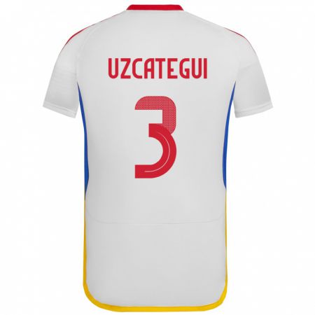 Kandiny Niño Camiseta Venezuela Rafael Uzcátegui #3 Blanco 2ª Equipación 24-26 La Camisa Chile