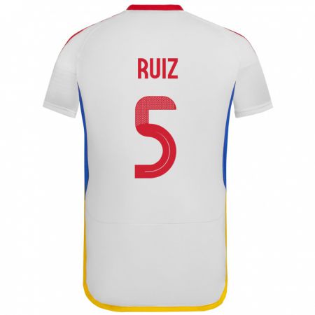 Kandiny Niño Camiseta Venezuela Emerson Ruíz #5 Blanco 2ª Equipación 24-26 La Camisa Chile