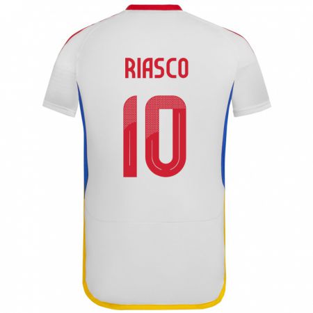 Kandiny Niño Camiseta Venezuela José Riasco #10 Blanco 2ª Equipación 24-26 La Camisa Chile