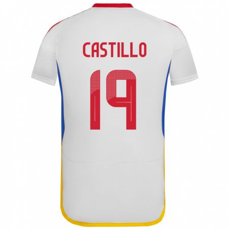 Kandiny Niño Camiseta Venezuela Bryan Castillo #19 Blanco 2ª Equipación 24-26 La Camisa Chile