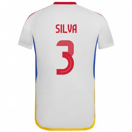 Kandiny Niño Camiseta Venezuela Santiago Silva #3 Blanco 2ª Equipación 24-26 La Camisa Chile