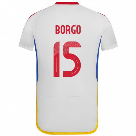 Kandiny Niño Camiseta Venezuela Ángel Borgo #15 Blanco 2ª Equipación 24-26 La Camisa Chile