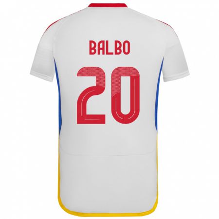 Kandiny Niño Camiseta Venezuela Luis Balbo #20 Blanco 2ª Equipación 24-26 La Camisa Chile