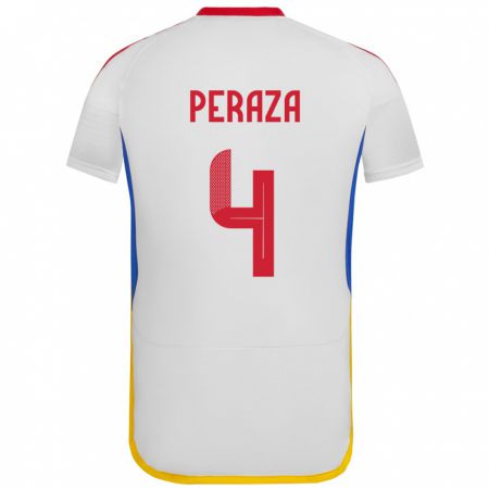 Kandiny Niño Camiseta Venezuela María Peraza #4 Blanco 2ª Equipación 24-26 La Camisa Chile