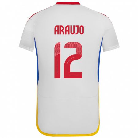 Kandiny Niño Camiseta Venezuela Sabrina Araujo #12 Blanco 2ª Equipación 24-26 La Camisa Chile