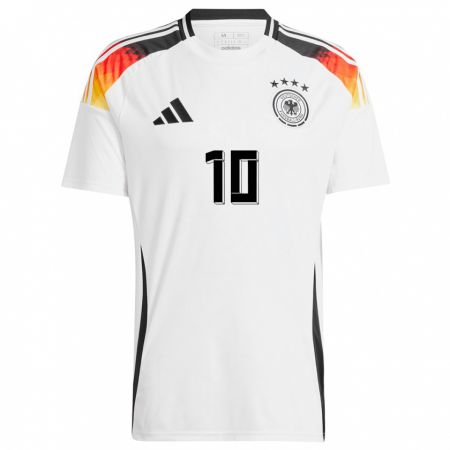 Kandiny Hombre Camiseta Alemania Felix Nmecha #10 Blanco 1ª Equipación 24-26 La Camisa Chile