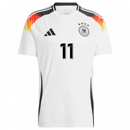 Kandiny Hombre Camiseta Alemania Alexandra Popp #11 Blanco 1ª Equipación 24-26 La Camisa Chile