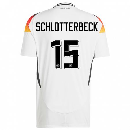 Kandiny Hombre Camiseta Alemania Nico Schlotterbeck #15 Blanco 1ª Equipación 24-26 La Camisa Chile