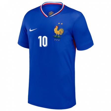 Kandiny Hombre Camiseta Francia Kylian Mbappe #10 Azul 1ª Equipación 24-26 La Camisa Chile