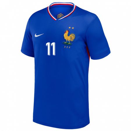 Kandiny Hombre Camiseta Francia Lamine Cisse #11 Azul 1ª Equipación 24-26 La Camisa Chile
