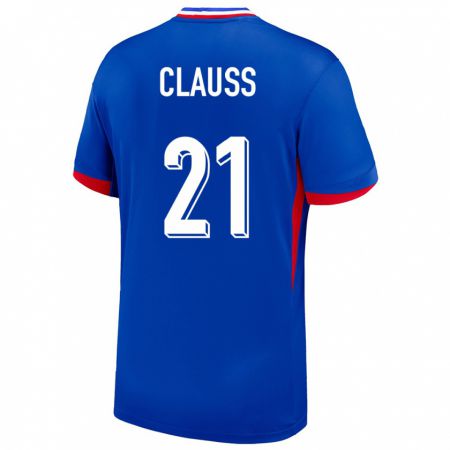 Kandiny Hombre Camiseta Francia Jonathan Clauss #21 Azul 1ª Equipación 24-26 La Camisa Chile