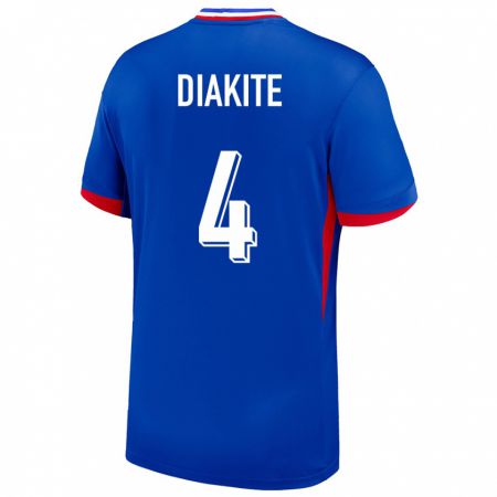 Kandiny Hombre Camiseta Francia Bafode Diakite #4 Azul 1ª Equipación 24-26 La Camisa Chile