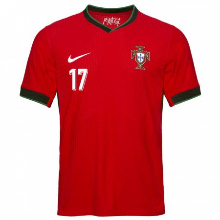 Kandiny Hombre Camiseta Portugal Rafael Leao #17 Rojo 1ª Equipación 24-26 La Camisa Chile
