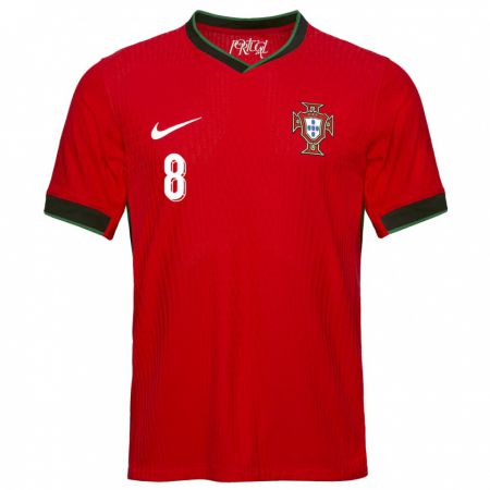 Kandiny Hombre Camiseta Portugal Paulo Bernardo #8 Rojo 1ª Equipación 24-26 La Camisa Chile