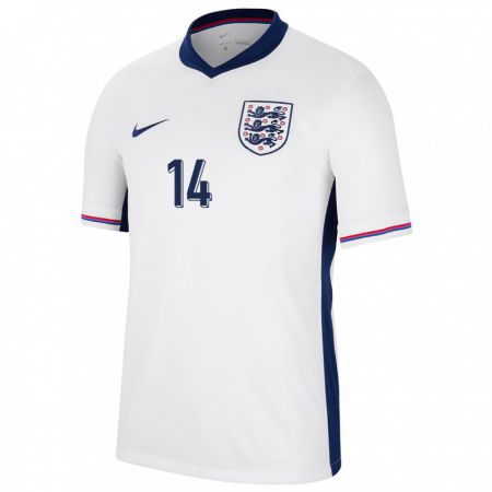Kandiny Hombre Camiseta Inglaterra Katie Zelem #14 Blanco 1ª Equipación 24-26 La Camisa Chile