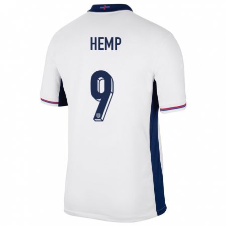 Kandiny Hombre Camiseta Inglaterra Lauren Hemp #9 Blanco 1ª Equipación 24-26 La Camisa Chile