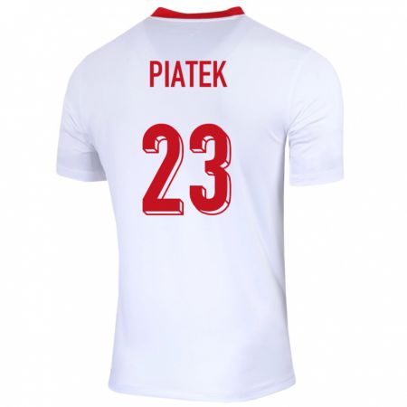 Kandiny Hombre Camiseta Polonia Krzysztof Piatek #23 Blanco 1ª Equipación 24-26 La Camisa Chile